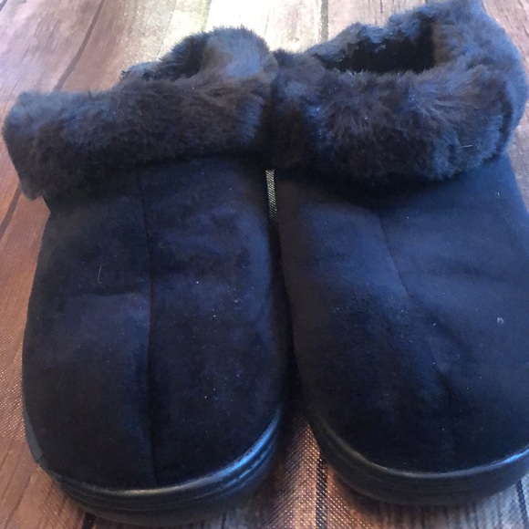 Dearfoams Fuzzy Slippers Sz 10 - Picture 3 of 3